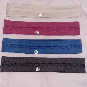 Lululemon head bands with anti slip grips, one size fits all
